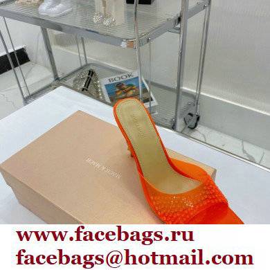 Mach  &  Mach Star Heel 8.5cm Crystal Embellished Mules PVC Red 2022